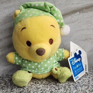NWT Disney Fun Fan Amuse Sega Winnie The Pooh Bedtime Green Frog Pajama Plush 6"